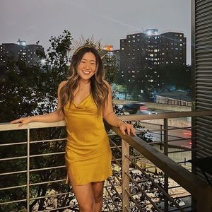 12th Tribe Yellow Mini Dress